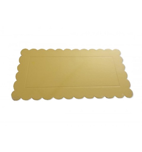 Vassoio Sottotorta Rettangolare in cartone Premium color oro  a due lati 15x40cm 6012 1pz