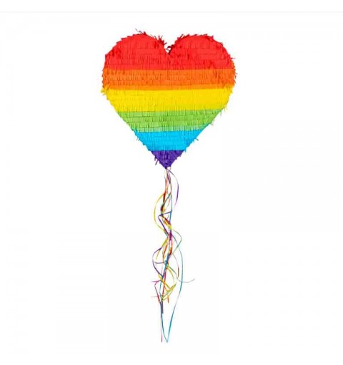 pignatta arcobaleno a forma di cuore 37 x 36 x 7.5 cm 530965