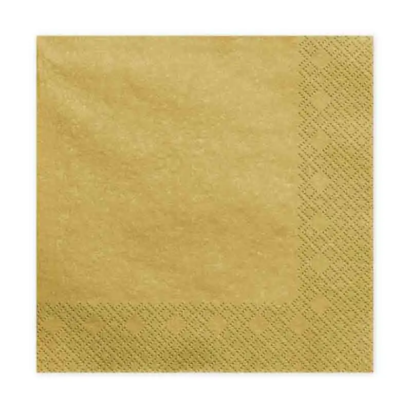 20 Tovaglioli 3 strati oro metallizzato 33 x 33 cm SP33-1-019ME