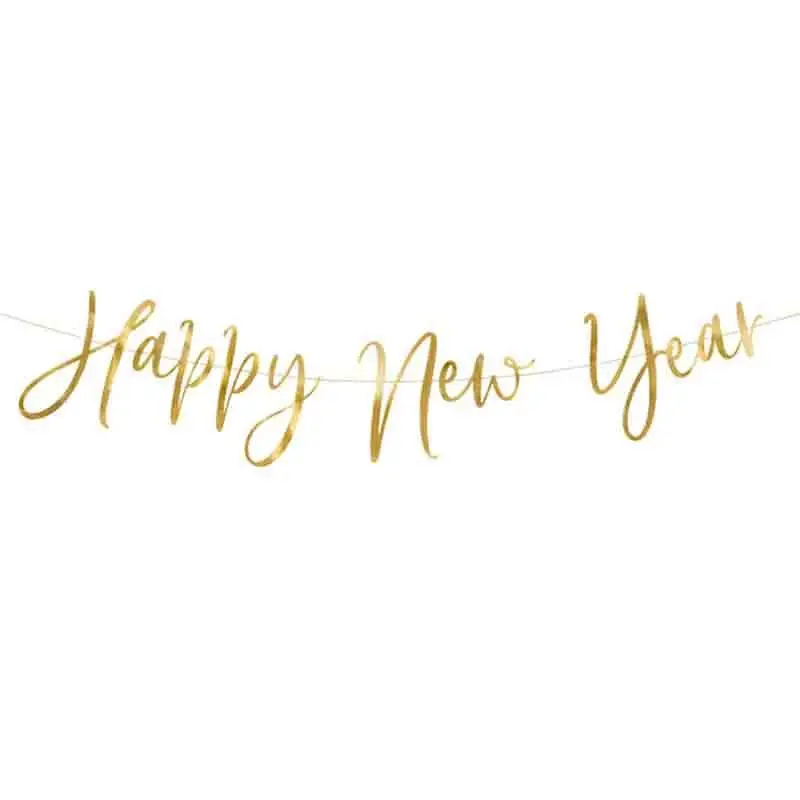 ghirlanda dorata happy new year 66 x 18 cm GRL88-019M