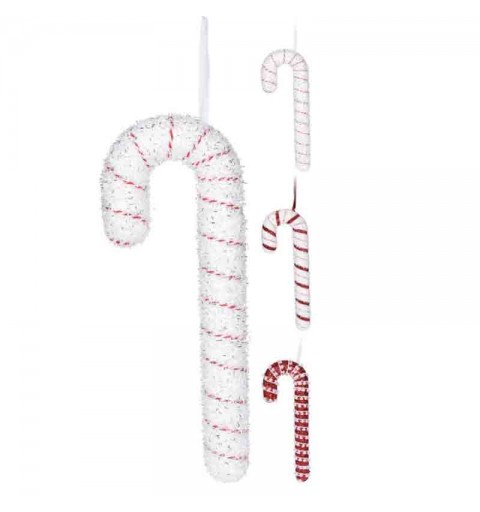 pendende candy cane 25 cm rosso bianco 3 mod. assortiti 625251