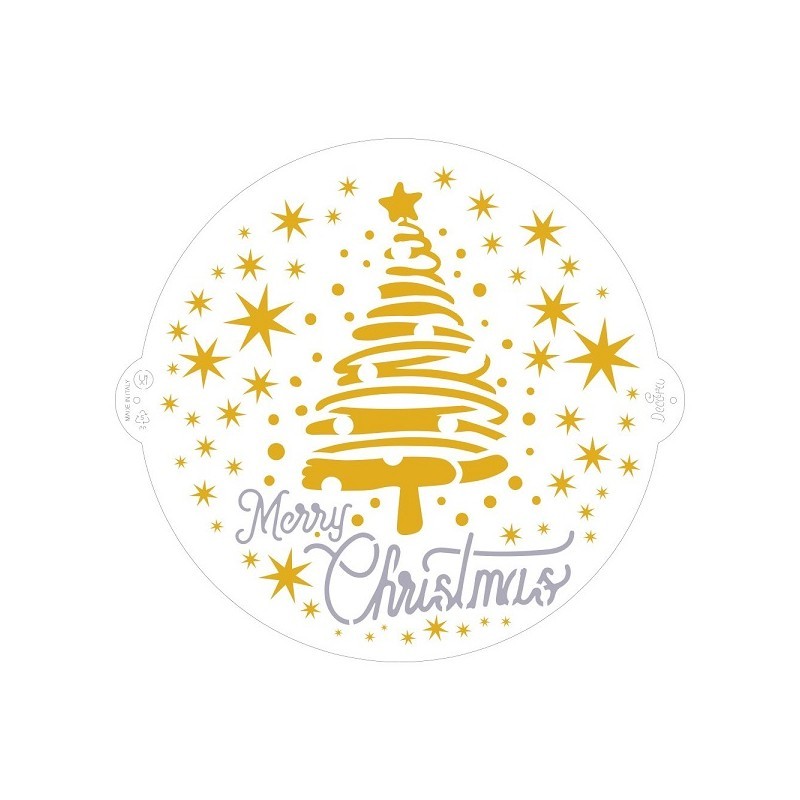 Decora 9270979 Stencil Merry Christmas Tree & Star in Plastica