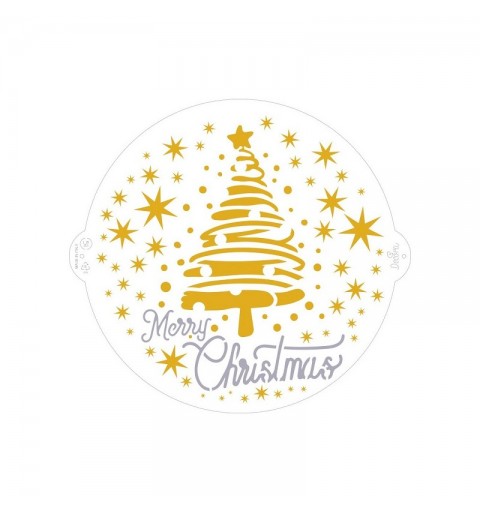 Decora 9270979 Stencil Merry Christmas Tree & Star in Plastica