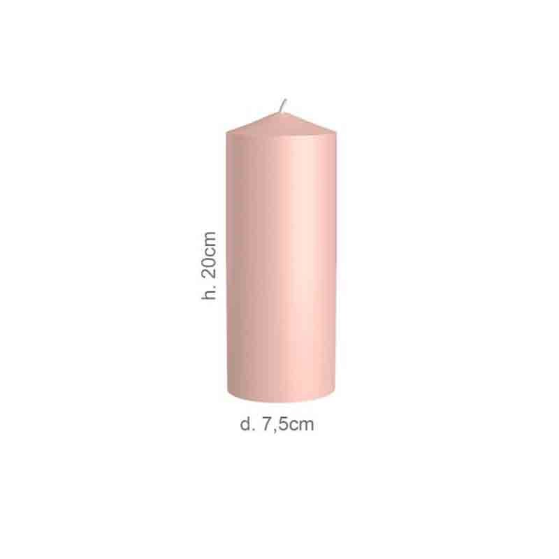 Candela Pillar d.7,5 x h.20 cm Rosa Antico 00727