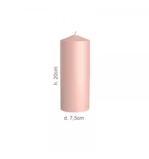 Candela Pillar d.7,5 x h.20 cm Rosa Antico 00727
