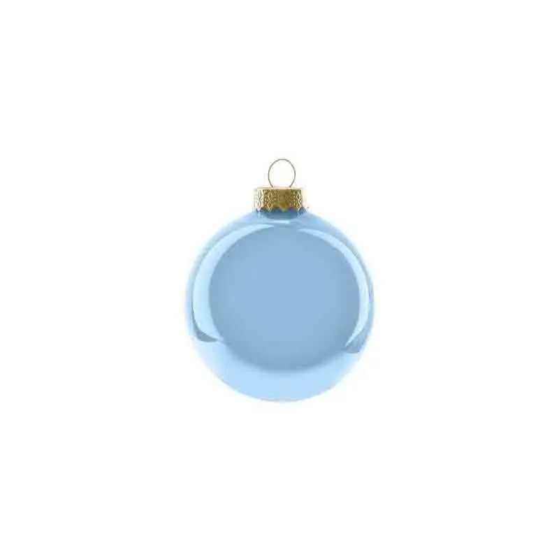 12 Palline di natale sfera in vetro 10 cm light blue N16048
