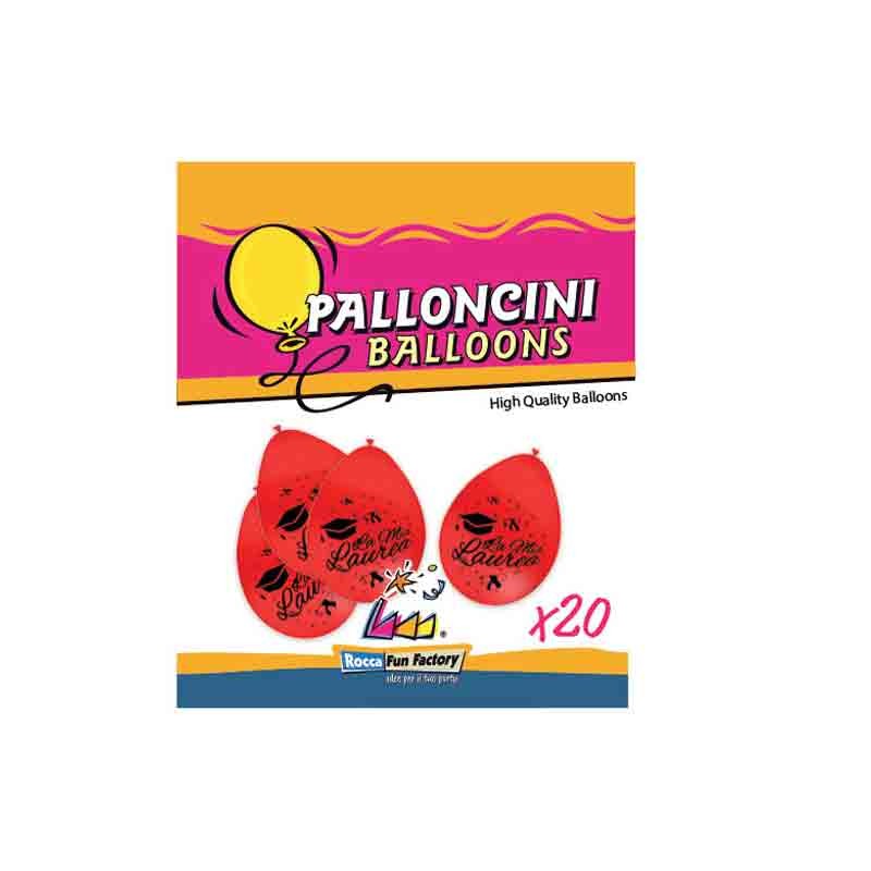 20 Palloncini in Lattice 9/10 rosso La Mia Laurea 79625