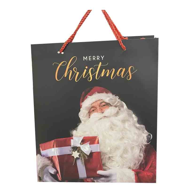 Busta regalo natalizie 23 x 18 x 9 cm Merry Christmas babbo natale 00889