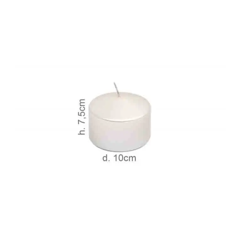 Candela Pillar 10 x h. 7,5 cm bianco perla