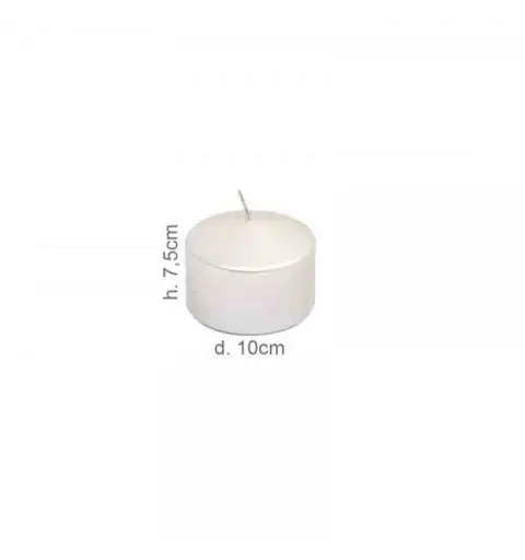 Candela Pillar 10 x h. 7,5 cm bianco perla
