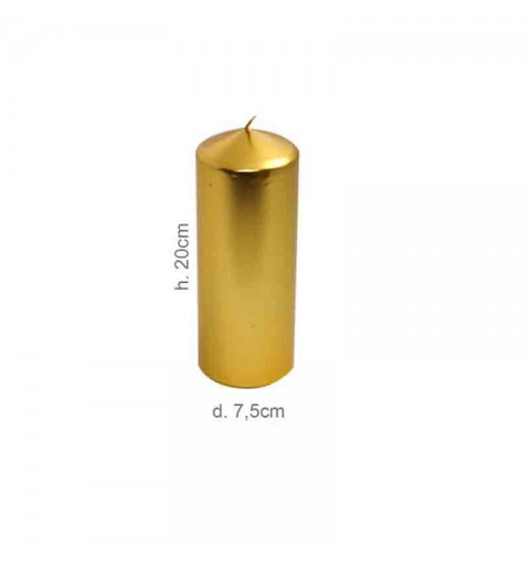 Candela Pillar d.7,5 x h.20 cm oro metal 4835