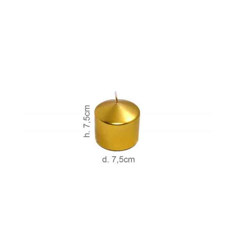 Candela Pillar d.7,5 x h.7,5 cm oro Metal 4637