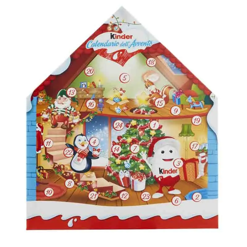 Kinder Calendario Avvento Appendibile Casetta Snack Al Cioccolato Misto 24 pz 182g