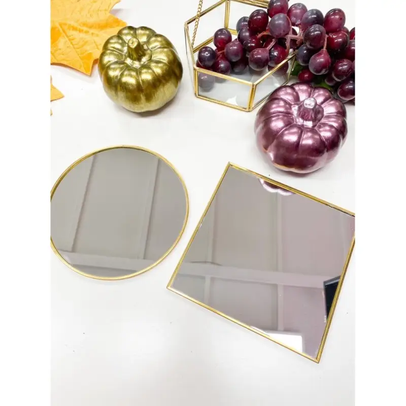 piatto specchio oro 15 cm 2 mod. assortiti e casuali 655609
