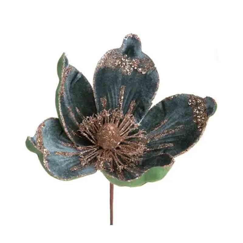 Pick magnolia verde con glitter H 15 x 17 cm 2650050-01