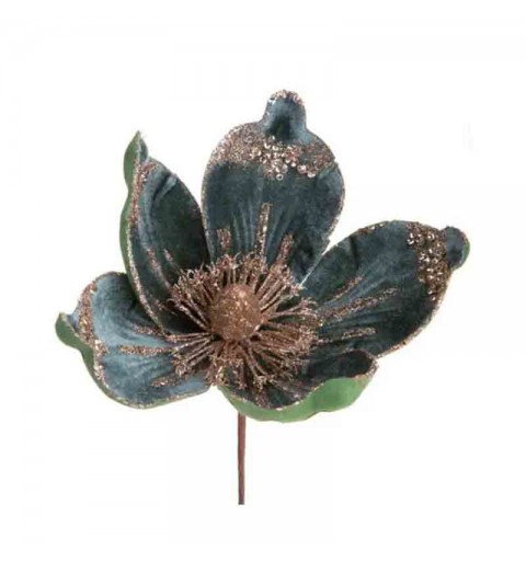 Pick magnolia verde con glitter H 15 x 17 cm 2650050-01