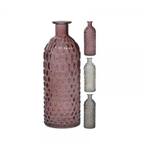 vaso bottiglia in vetro 20 cm 3 colori ass. 184581