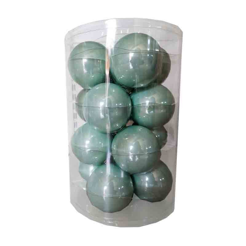 12 Palline di natale sfera in vetro 10 cm verde menta mint N16048