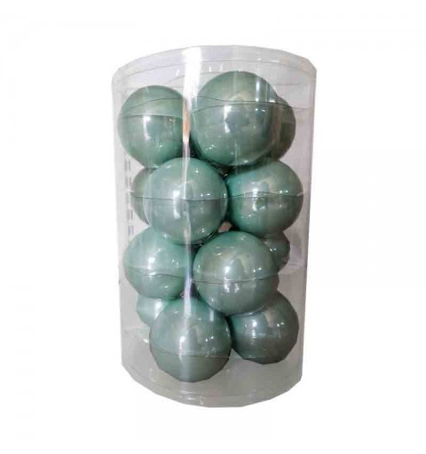 12 Palline di natale sfera in vetro 10 cm verde menta mint N16048