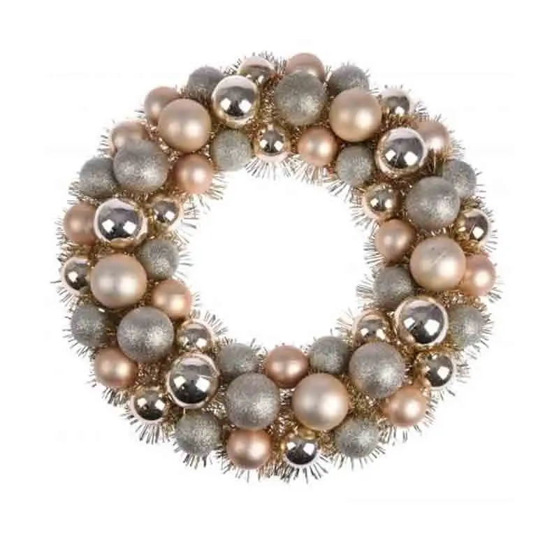 corona con 56 sfere champagne 39 cm diamentro 968228
