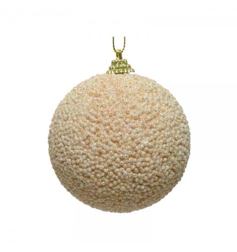 Pallina di natale perline glitterate perla 452845 8 cm