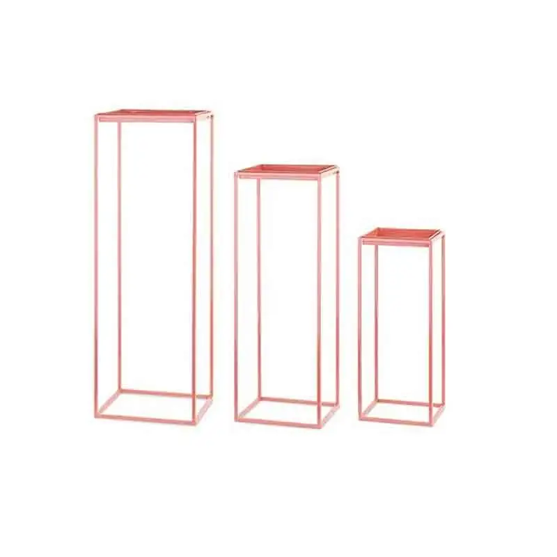 set 3 alzate quadrate rosa 220 x 220 x 550 300 x 300 x 900 mm 27861