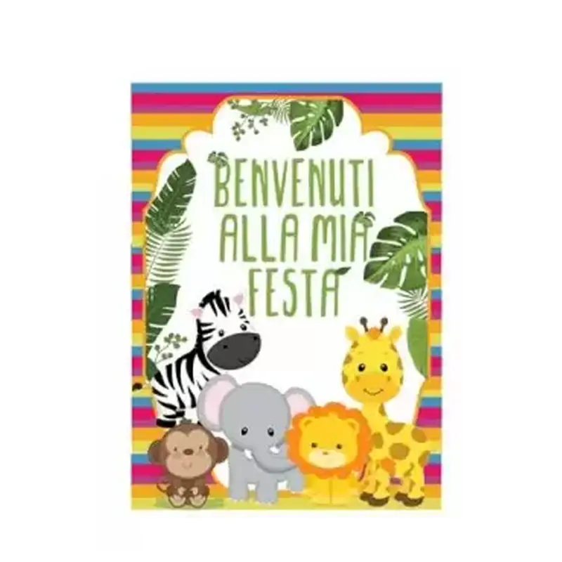 CARTELLONE DI BENVENUTO ANIMALI DELLA GIUNGLA