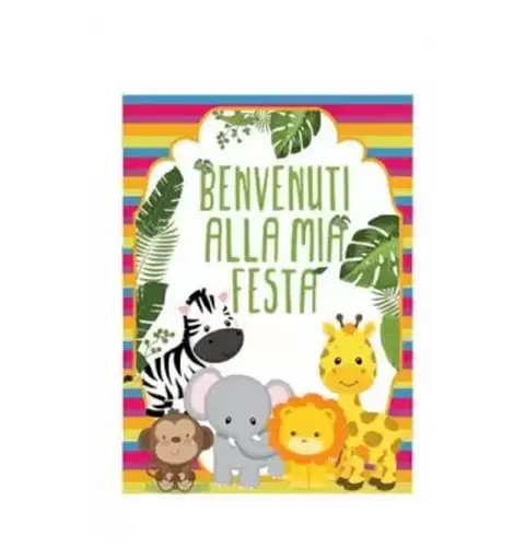 CARTELLONE DI BENVENUTO ANIMALI DELLA GIUNGLA
