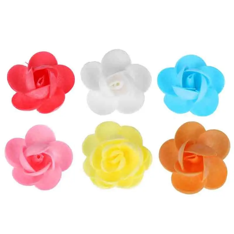 2 rose grandi in cialda 5,5 cm rosse