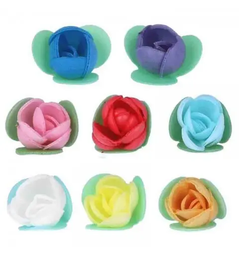 boccioli di ostia con foglioline 4 pz. cialda 4 cm arancione