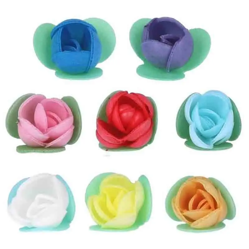 boccioli di ostia con foglioline 4 pz. cialda 4 cm blu