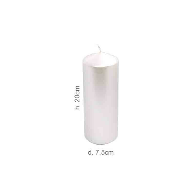 Candela Pillar d.7,5 x h.20 cm bianco perla 4866