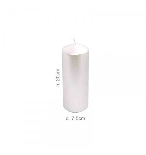 Candela Pillar d.7,5 x h.20 cm bianco perla 4866