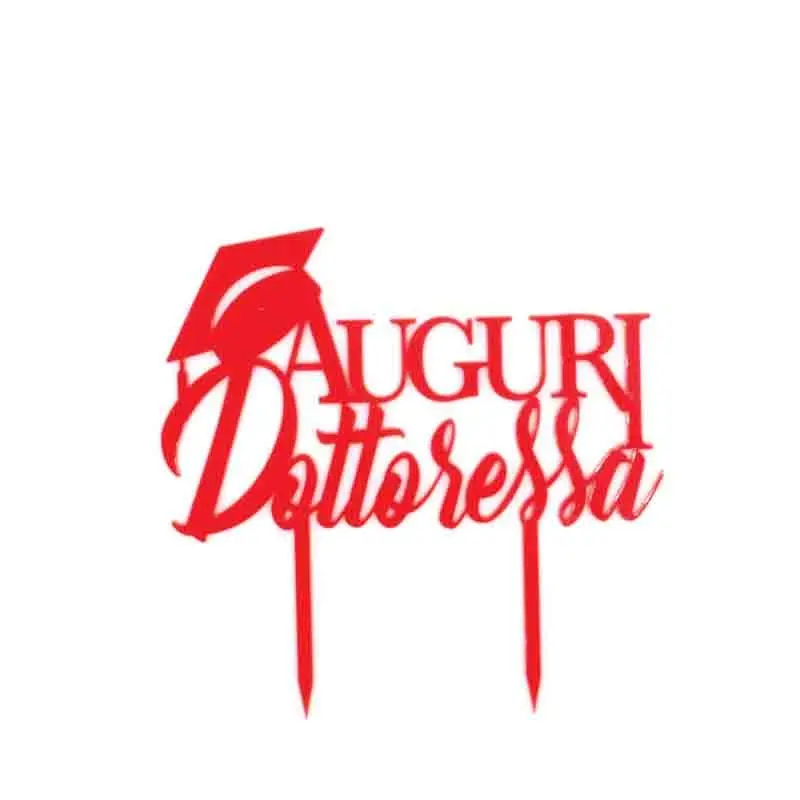 Cake Toppers laurea auguri dottoressa rosso 17 x 20 cm  ple046