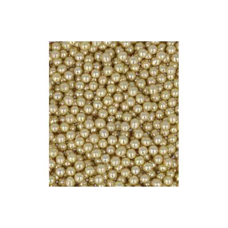 Perle di zucchero metallizzato 50 g oro 3 mm