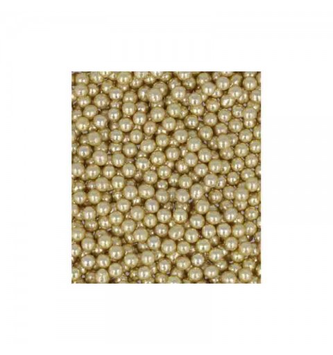 Perle di zucchero metallizzato 50 g oro 3 mm