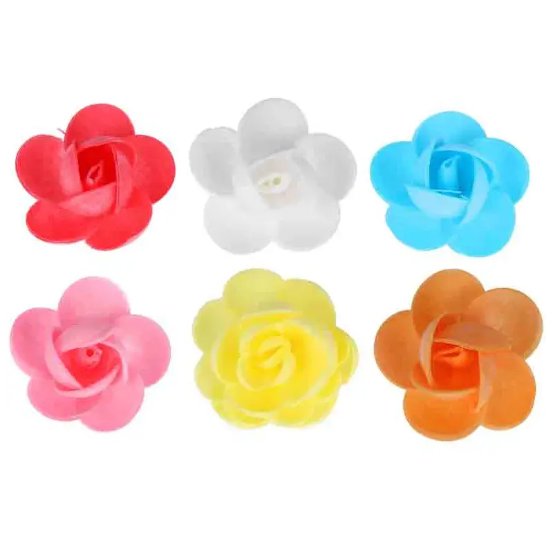 2 rose grandi in cialda 5,5 cm arancioni