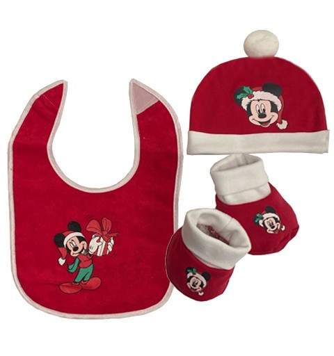 corredino natalizio topolino bavetta cappello e calzini rossi WR2006
