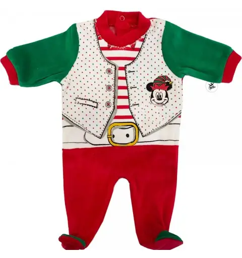 tutina in ciniglia natalizia topolino WQ3037 1 Mese