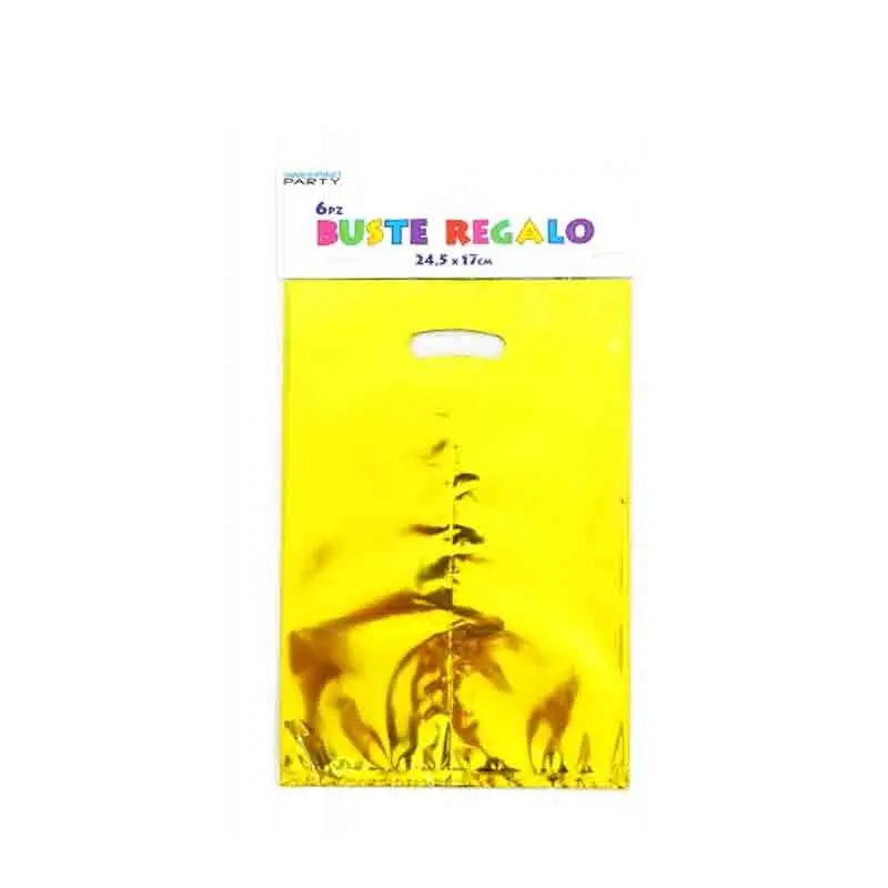 6 Buste Regalo 24,5x17 cm oro 00100