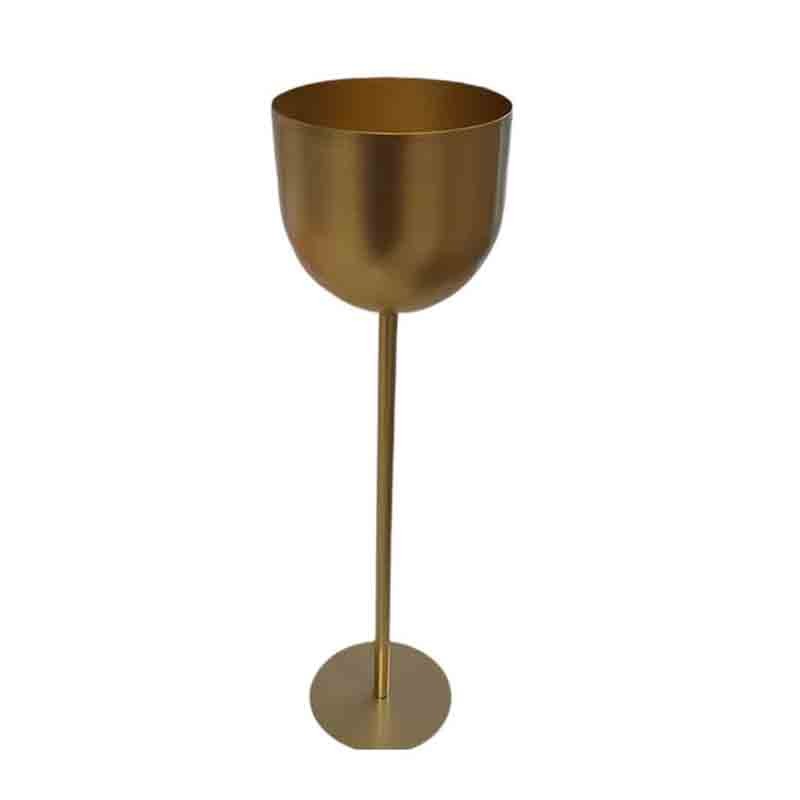 coppa portavaso oro dia.16 cm h 43 cm  in metallo 130499