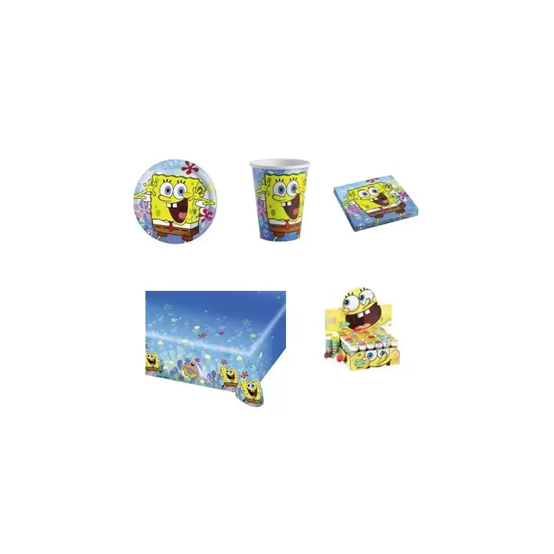 KIT N5 COMPLEANNO SPONGEBOB + 18 BOLLE SAPONE 