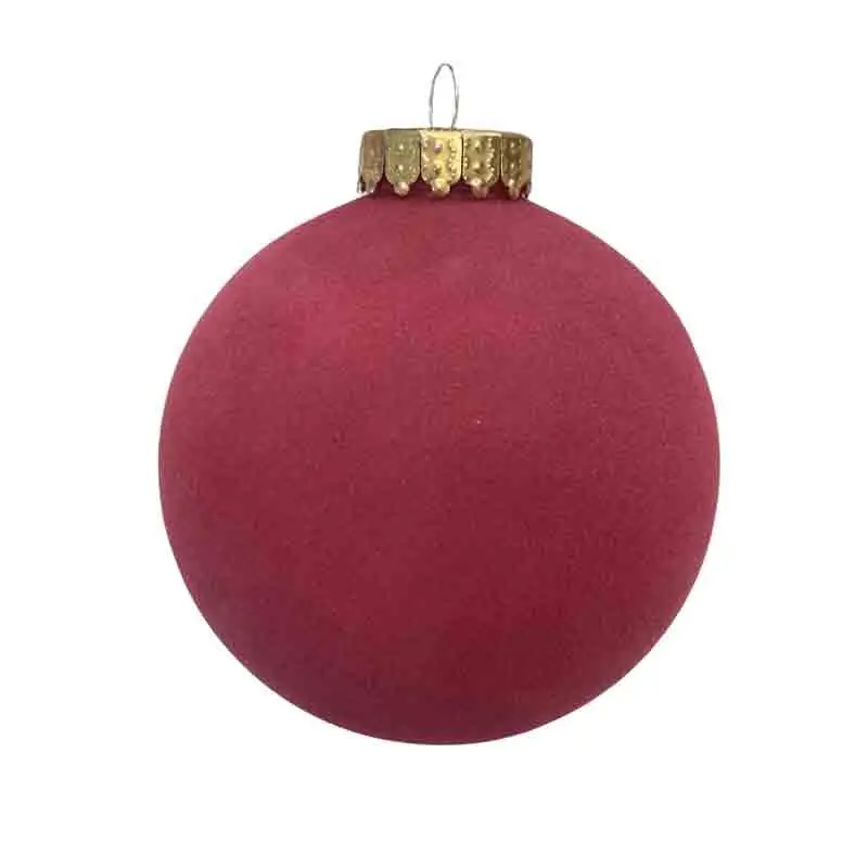 box 5 palline in velluto rosa  dia. 10 cm 987762