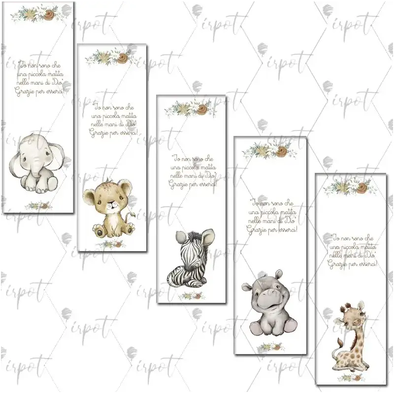 100 SEGNAPOSTO PORTA MATITA TENERI ANIMALETTI MASCHIETTO PERSONALIZZABILI