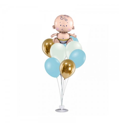 Piatti Piedini Nascita Baby Shower Celeste 8pz - Palloni e palloncini