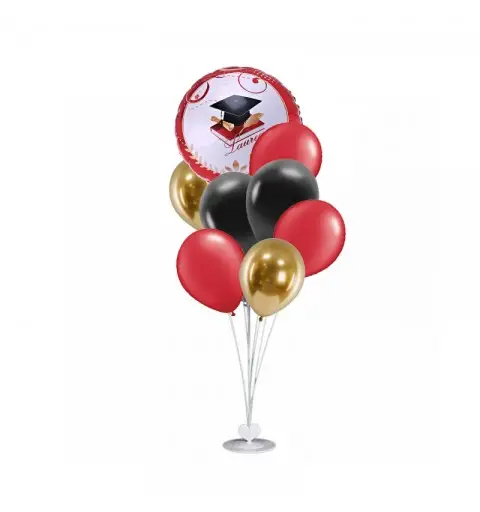 BOUQUET DI PALLONCINI LAUREA LIBRI TOCCO CON STRUTTURA