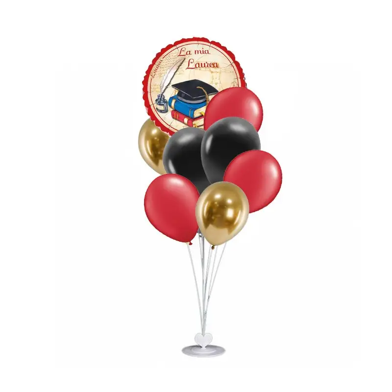 BOUQUET DI PALLONCINI LAUREA VINTAGE CON STRUTTURA