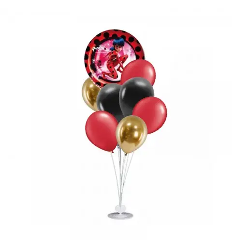 BOUQUET DI PALLONCINI LADYBUG CON STRUTTURA