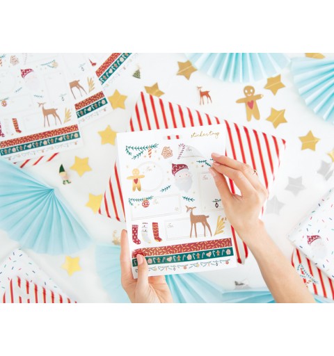 10 FOGLI STICKERS ADESIVI NATALIZI