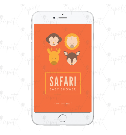 INVITO BABY SHOWER SAFARI DIGITALE